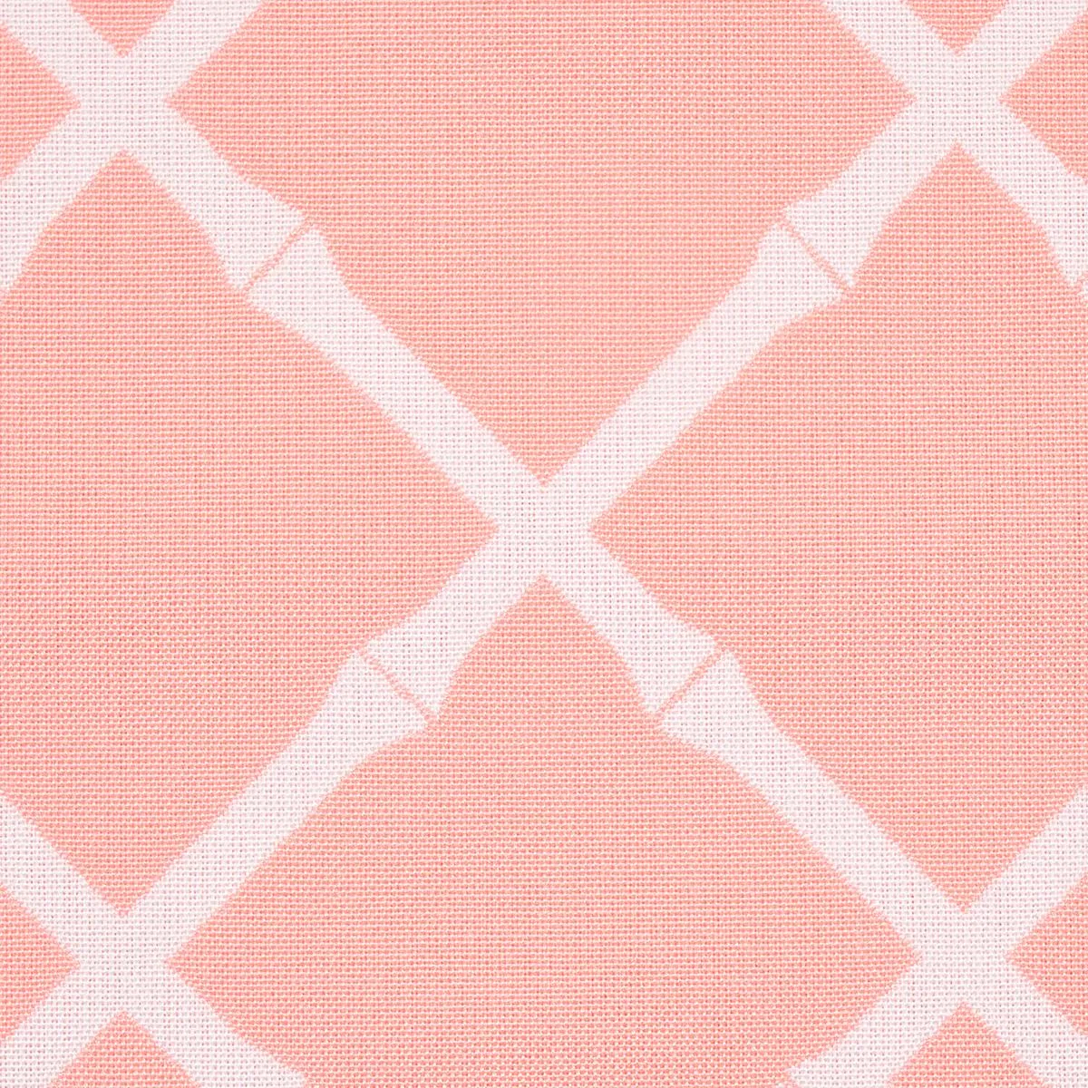 Schumacher 82761 Bamboo Trellis Indoor/Outdoor Pink fabric swatch