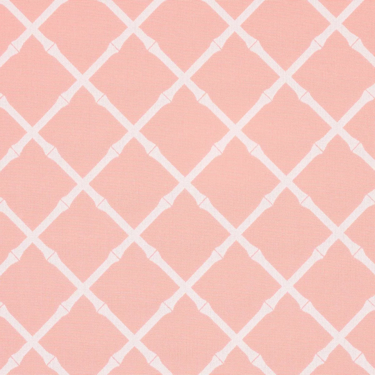 Schumacher 82761 Bamboo Trellis Indoor/Outdoor Pink fabric swatch
