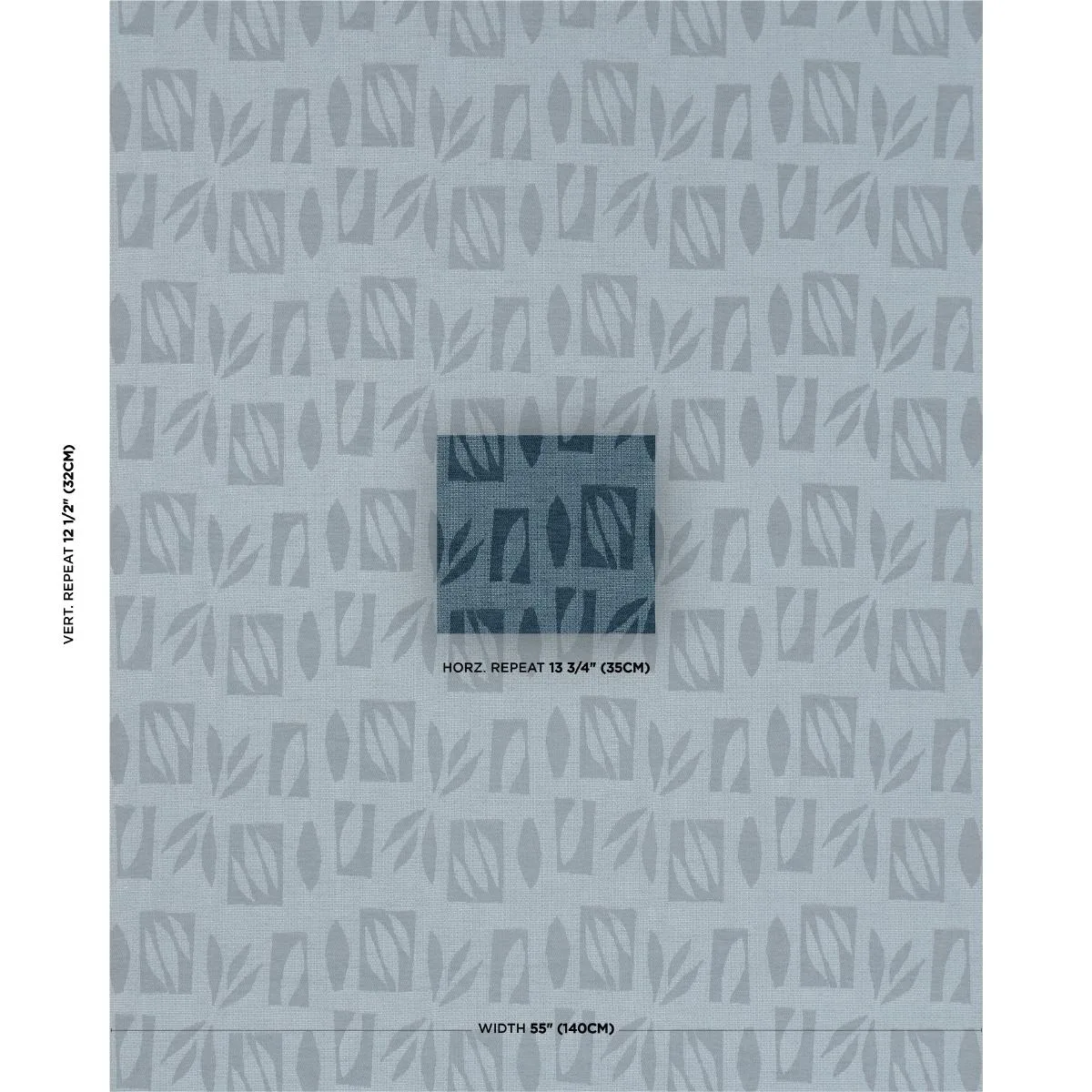 Schumacher 85880 Banana Leaf Cutout Blue fabric swatch