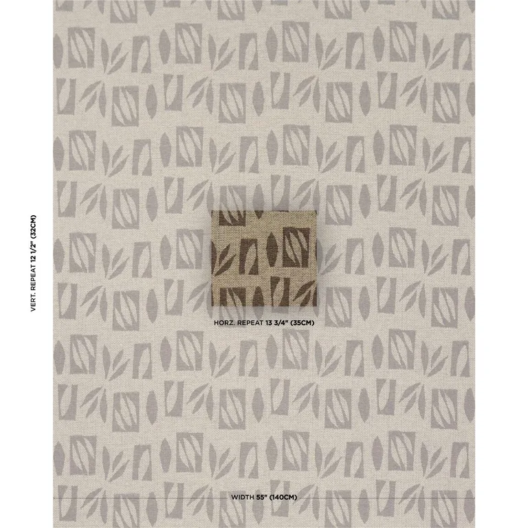 Schumacher 85882 Banana Leaf Cutout Brown fabric swatch