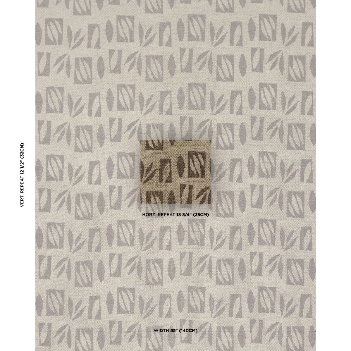 Schumacher 85882 Banana Leaf Cutout Brown fabric swatch