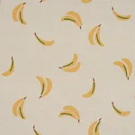 Schumacher 182370 Banana Stand Hand Block Print Ochre And Green On Natural fabric swatch