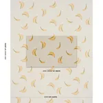 Schumacher 182370 Banana Stand Hand Block Print Ochre And Green On Natural fabric swatch