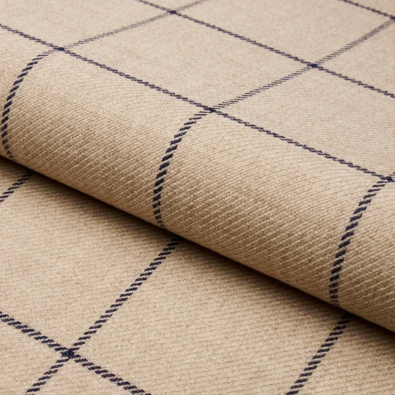 Schumacher 66775 Bancroft Wool Plaid Ivory fabric swatch