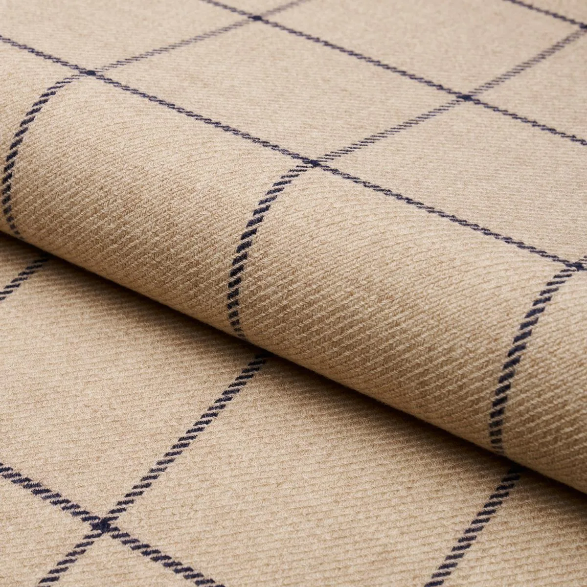 Schumacher 66775 Bancroft Wool Plaid Ivory fabric swatch