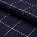 Schumacher 66774 Bancroft Wool Plaid Navy fabric swatch