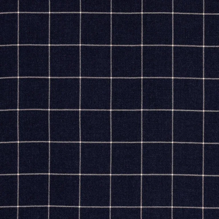 Schumacher 66774 Bancroft Wool Plaid Navy fabric swatch