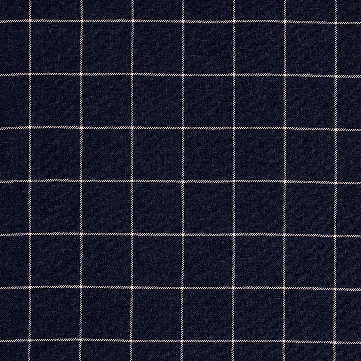 Schumacher 66774 Bancroft Wool Plaid Navy fabric swatch