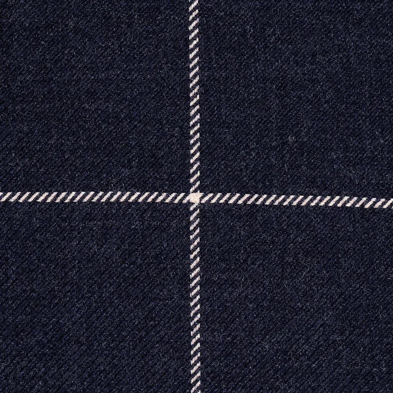 Schumacher 66774 Bancroft Wool Plaid Navy fabric swatch