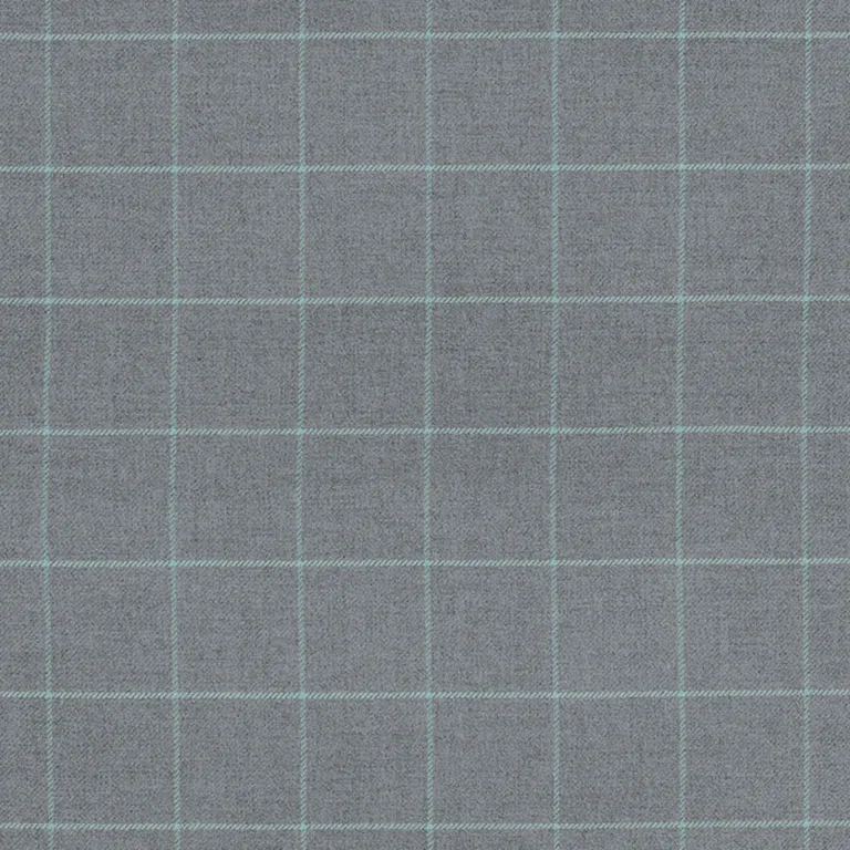 Schumacher 66773 Bancroft Wool Plaid Oxford Grey fabric swatch