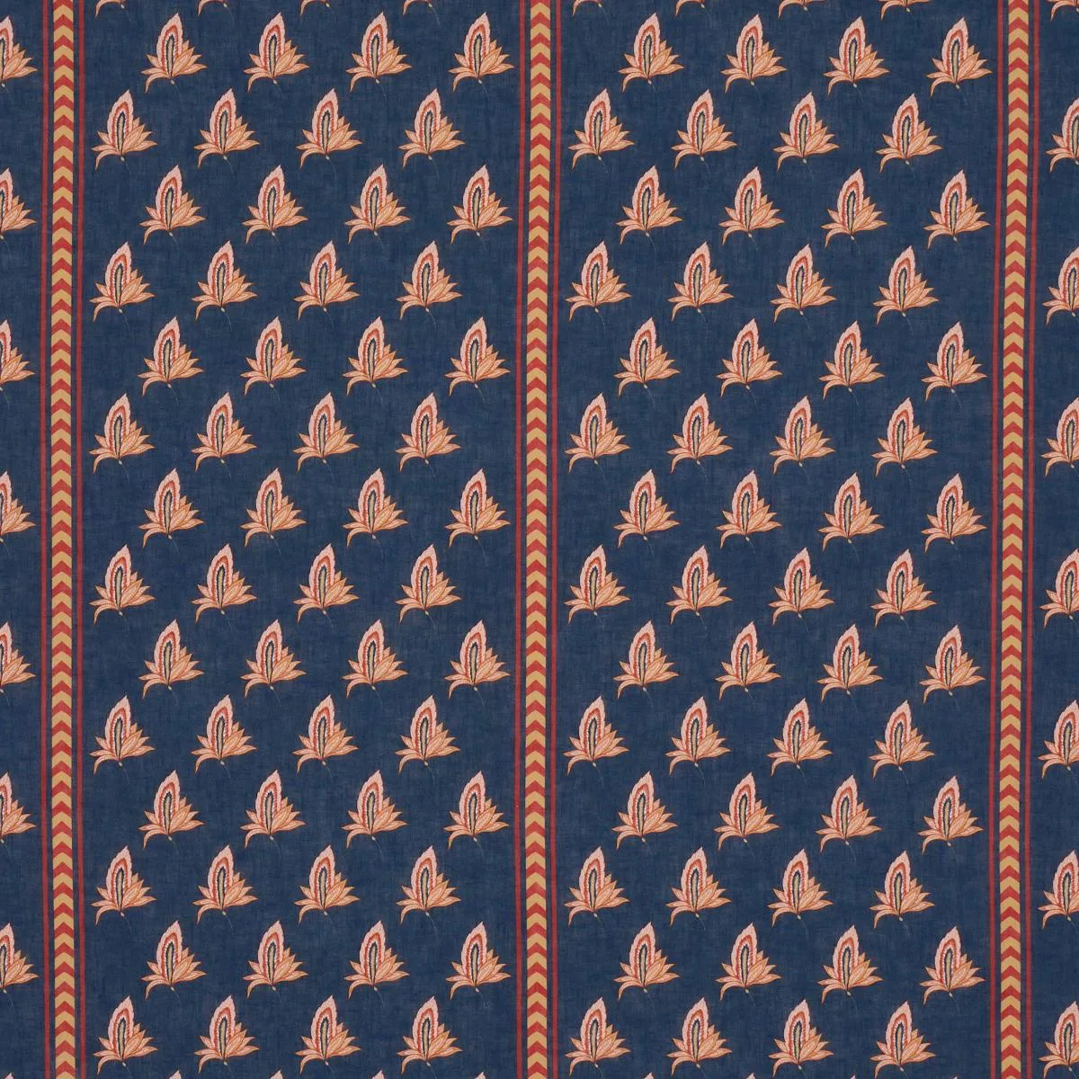 Schumacher 182600 Bangalore Imagination Bleu fabric swatch