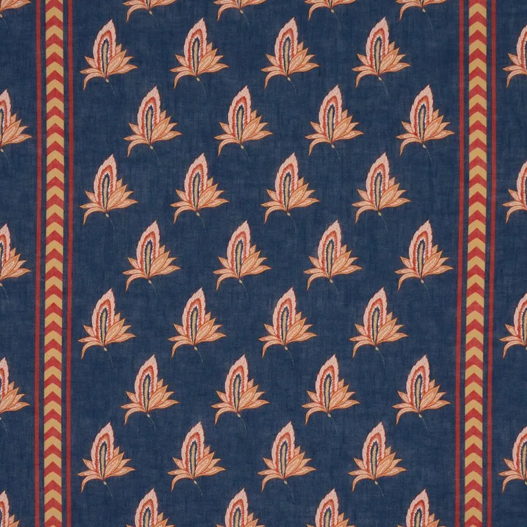 Schumacher 182600 Bangalore Imagination Bleu fabric swatch