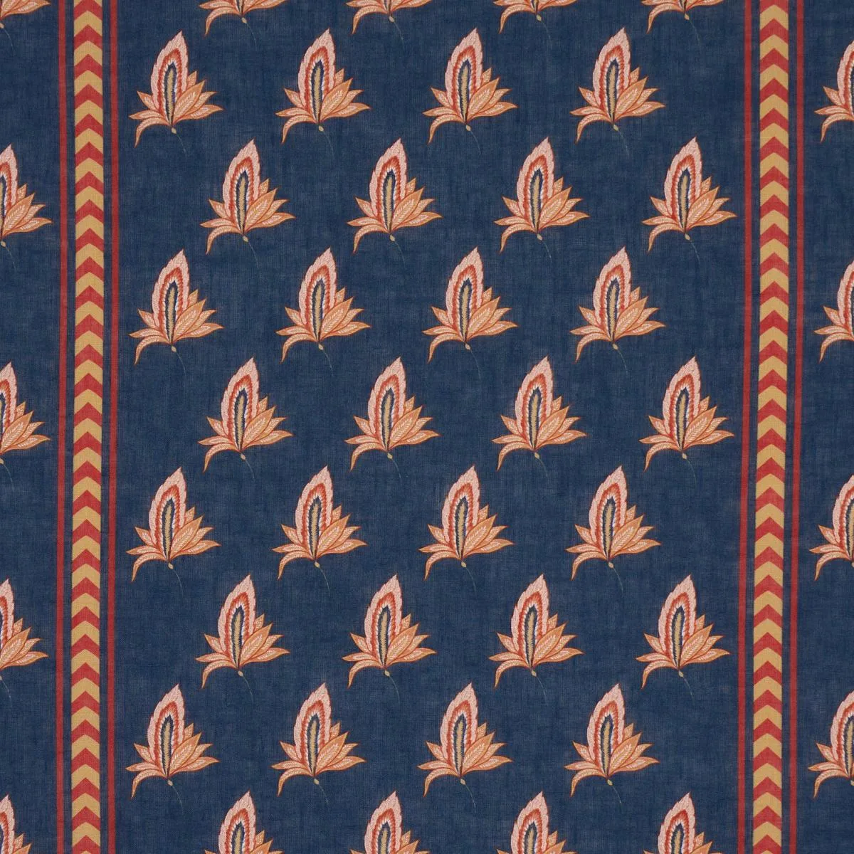 Schumacher 182600 Bangalore Imagination Bleu fabric swatch