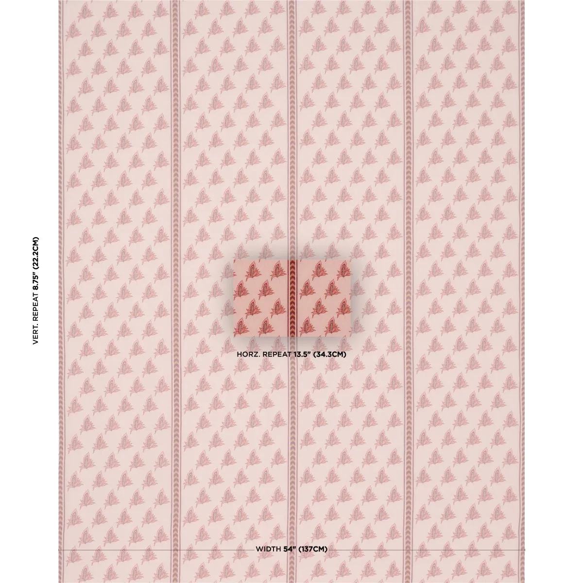 Schumacher 182602 Bangalore Imagination Rose fabric swatch
