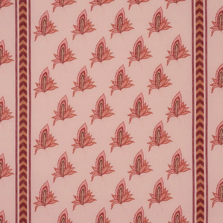 Schumacher 182602 Bangalore Imagination Rose fabric swatch