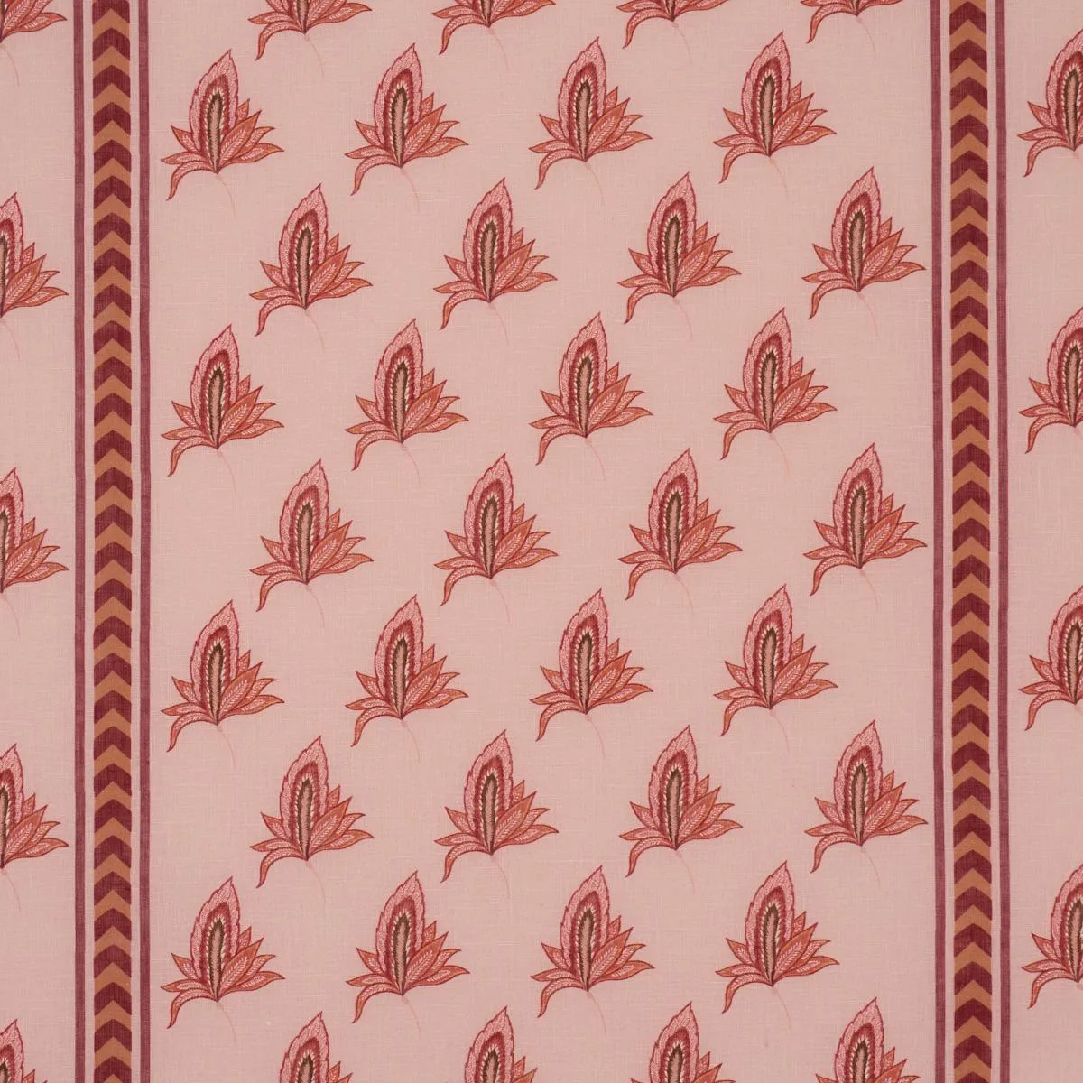 Schumacher 182602 Bangalore Imagination Rose fabric swatch