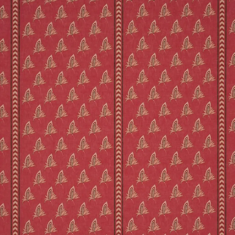 Schumacher 182601 Bangalore Imagination Rouge fabric swatch