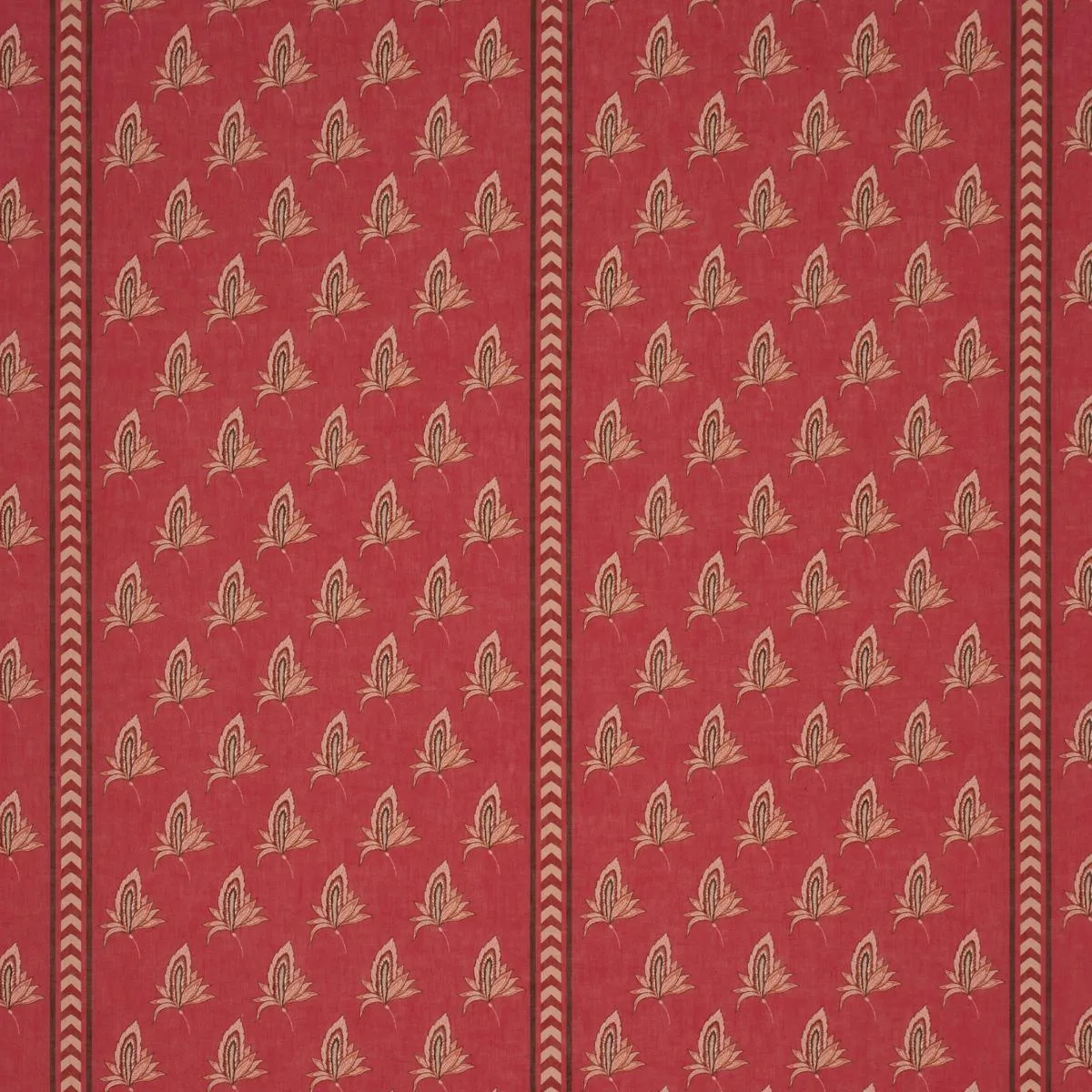 Schumacher 182601 Bangalore Imagination Rouge fabric swatch