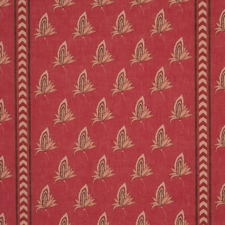 Schumacher 182601 Bangalore Imagination Rouge fabric swatch