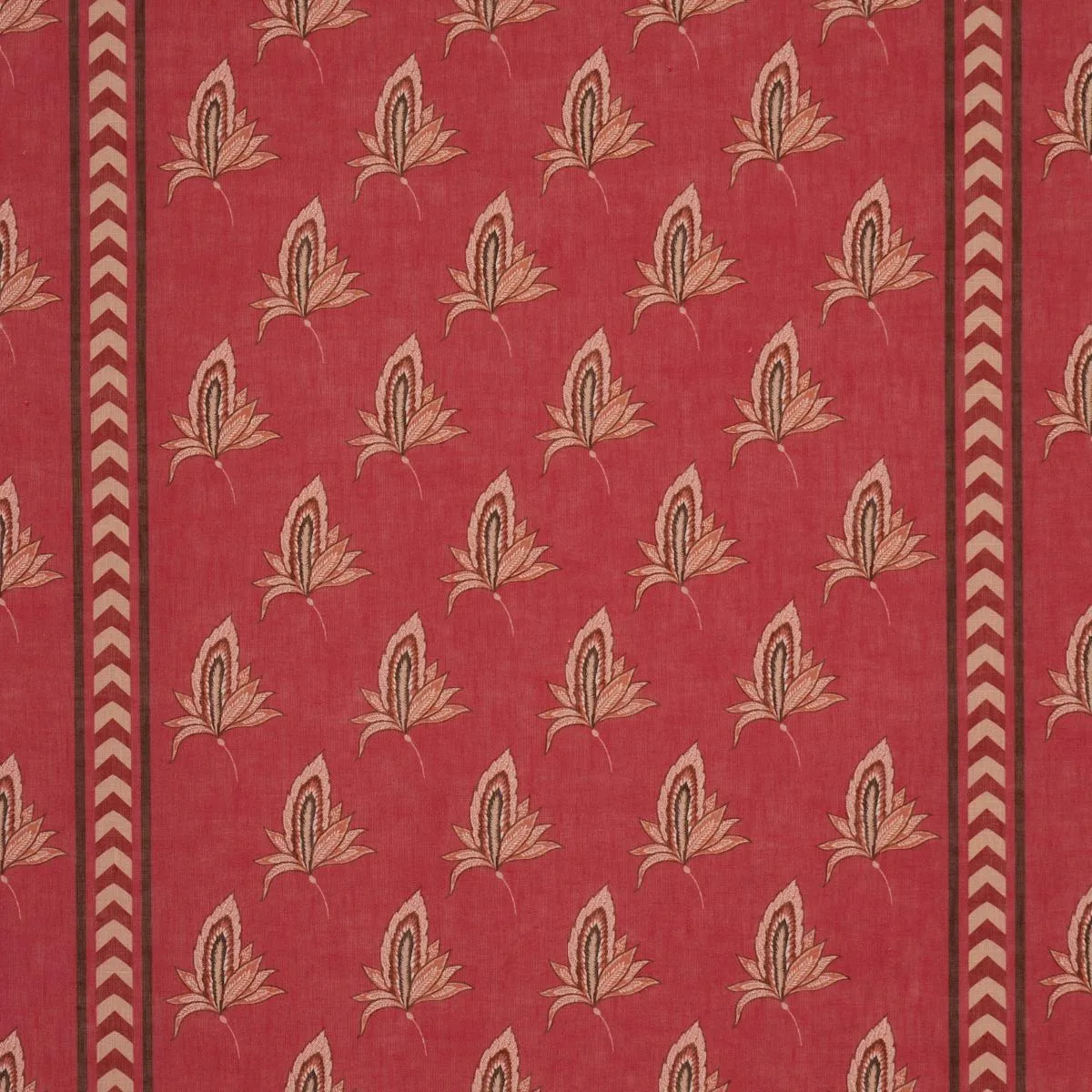 Schumacher 182601 Bangalore Imagination Rouge fabric swatch
