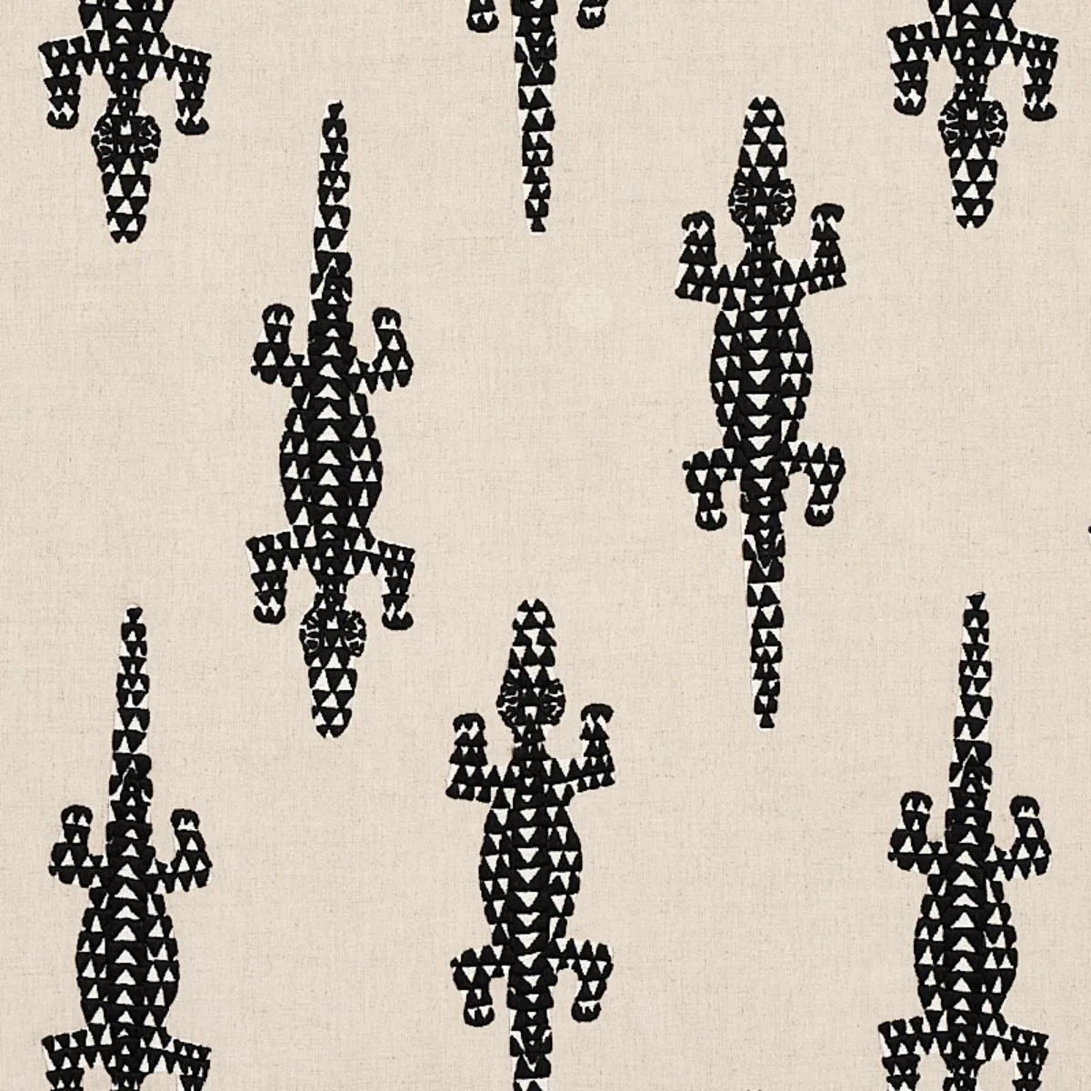 Schumacher 80200 Baracoa Embroidery Black fabric swatch