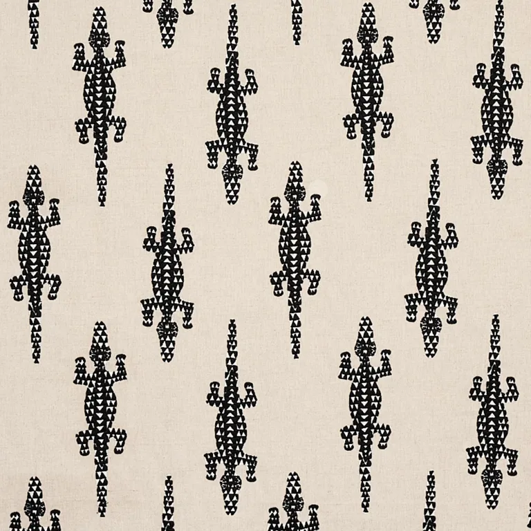 Schumacher 80200 Baracoa Embroidery Black fabric swatch