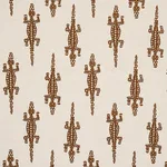 Schumacher 80201 Baracoa Embroidery Brown fabric swatch