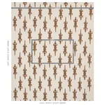 Schumacher 80201 Baracoa Embroidery Brown fabric swatch