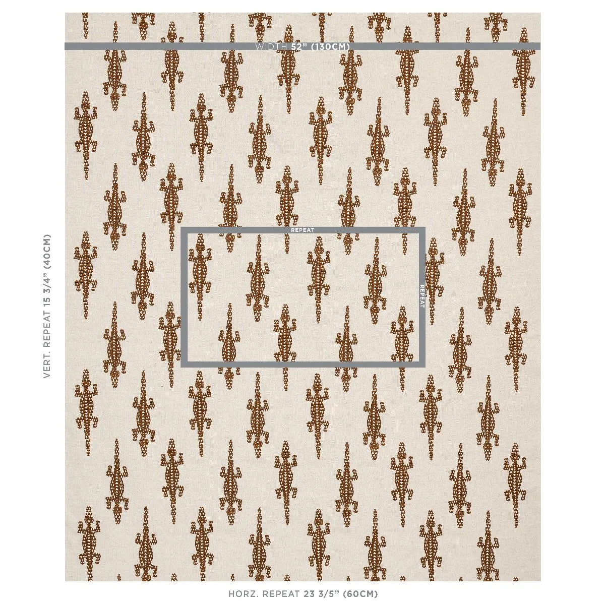 Schumacher 80201 Baracoa Embroidery Brown fabric swatch