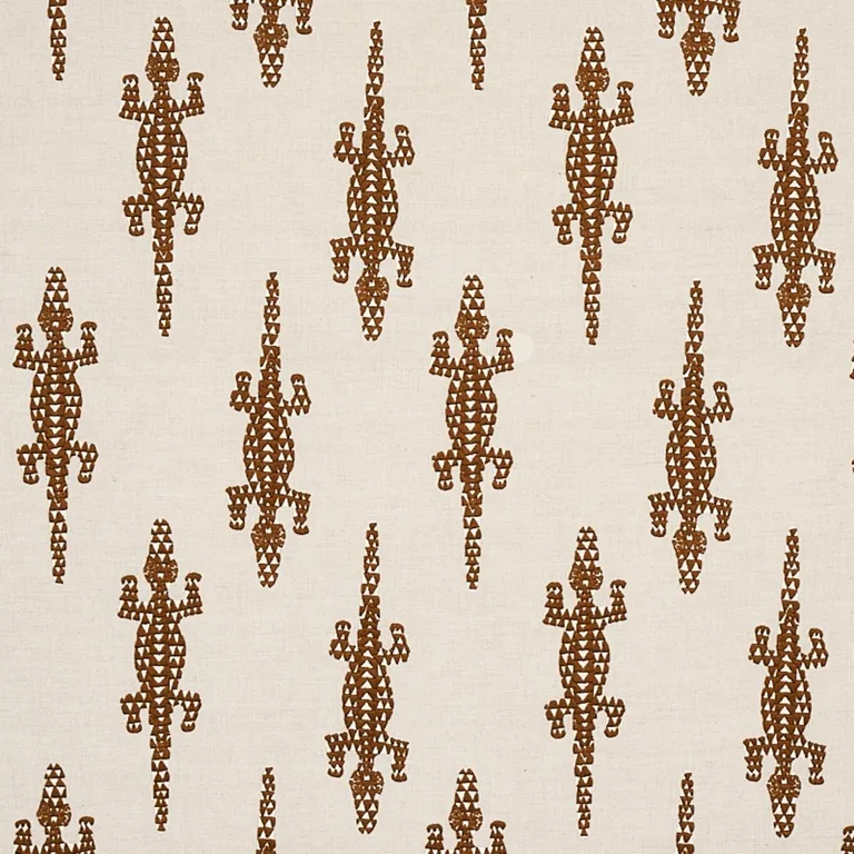 Schumacher 80201 Baracoa Embroidery Brown fabric swatch