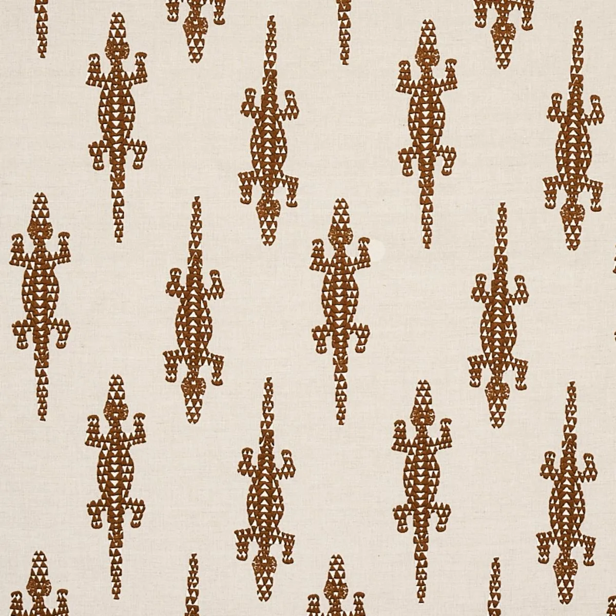 Schumacher 80201 Baracoa Embroidery Brown fabric swatch