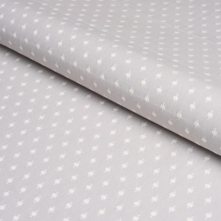 Schumacher 75535 Barlow Ivory On Grey fabric swatch