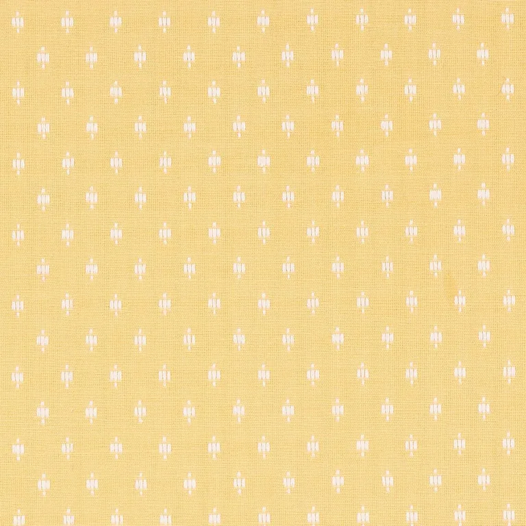 Schumacher 75534 Barlow Ivory On Yellow fabric swatch