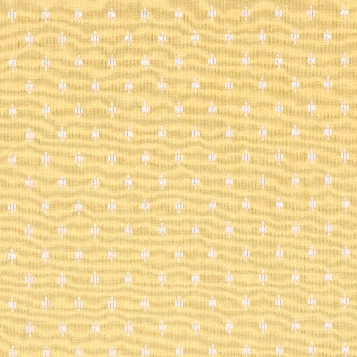 Schumacher 75534 Barlow Ivory On Yellow fabric swatch