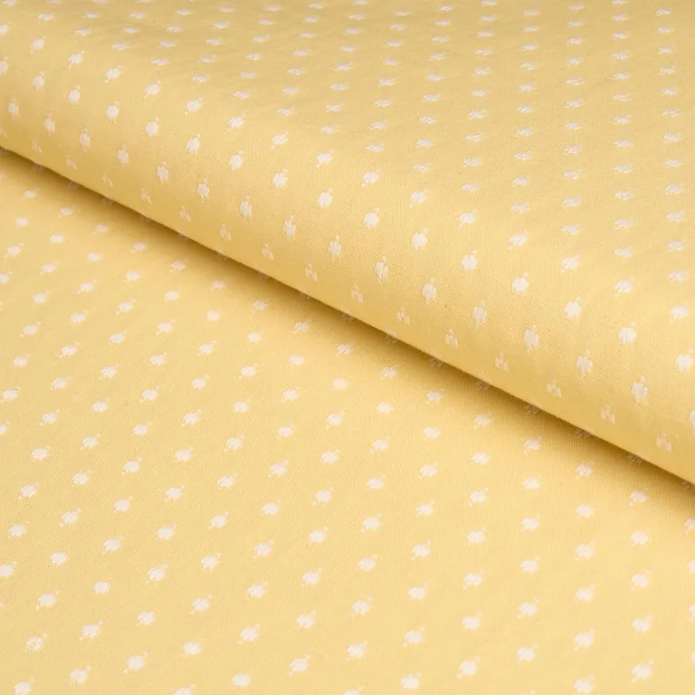 Schumacher 75534 Barlow Ivory On Yellow fabric swatch