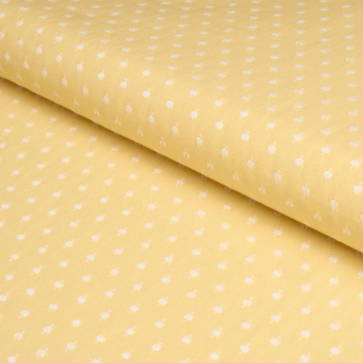 Schumacher 75534 Barlow Ivory On Yellow fabric swatch