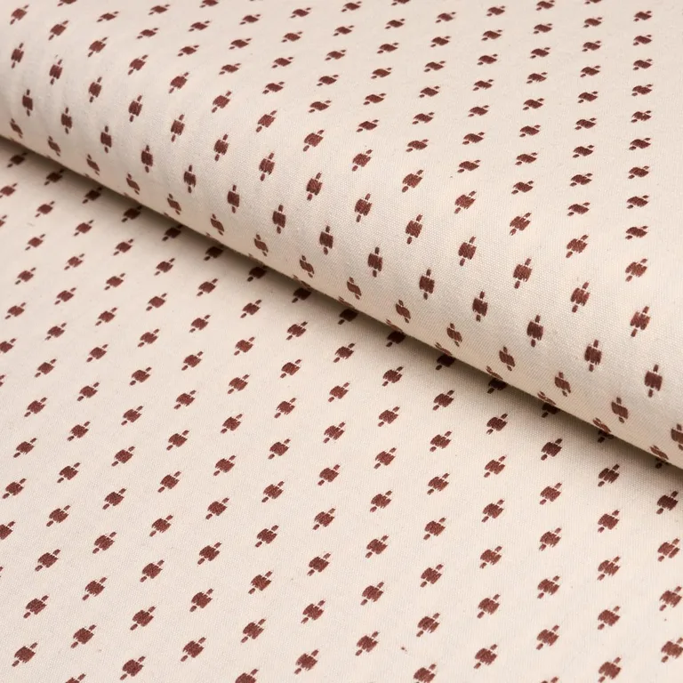 Schumacher 75533 Barlow Light Brown On Ivory fabric swatch