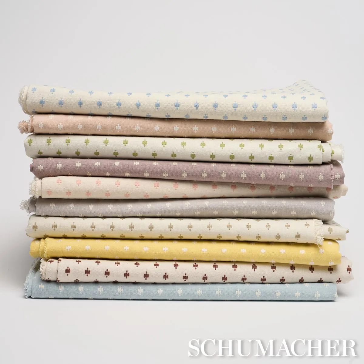 Schumacher 75538 Barlow Soft Blue fabric swatch