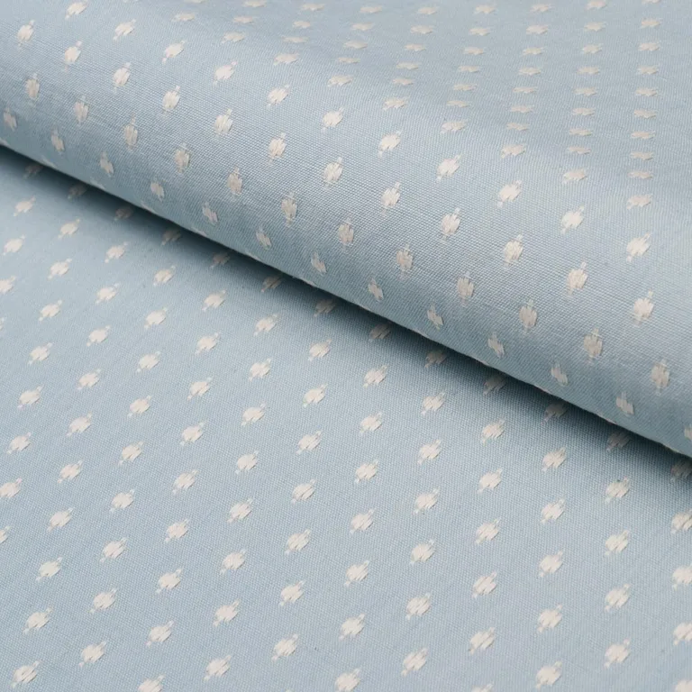 Schumacher 75538 Barlow Soft Blue fabric swatch