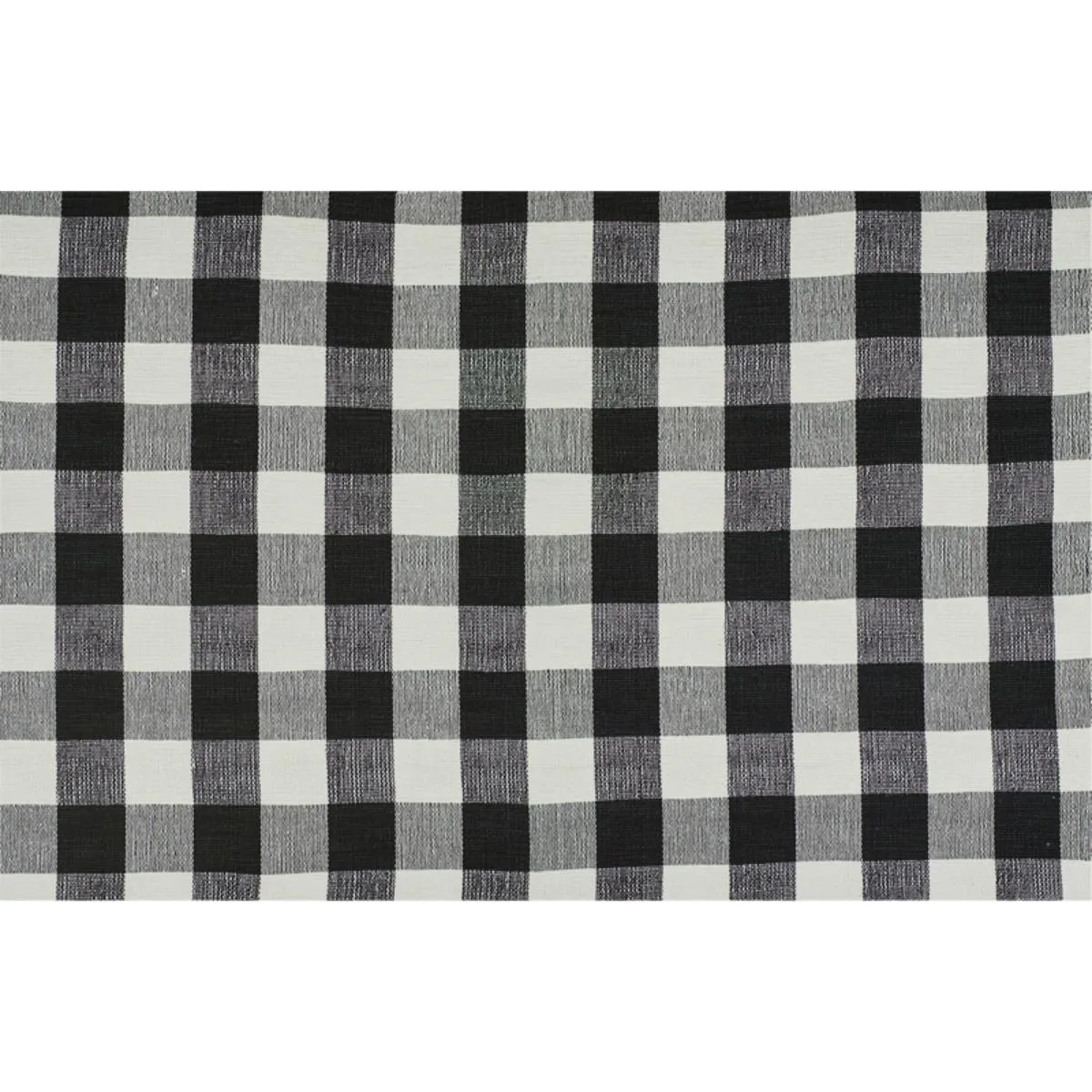 Schumacher 77552 Barnes Performance Check Black fabric swatch