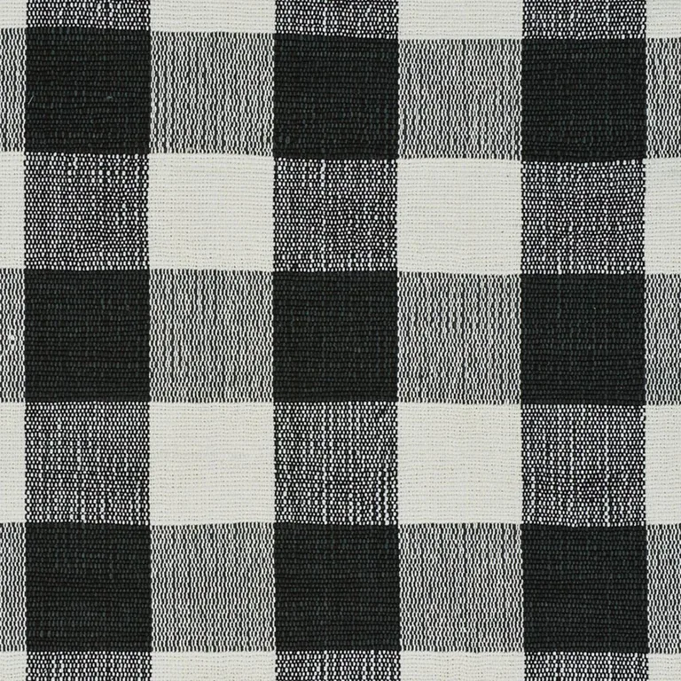 Schumacher 77552 Barnes Performance Check Black fabric swatch
