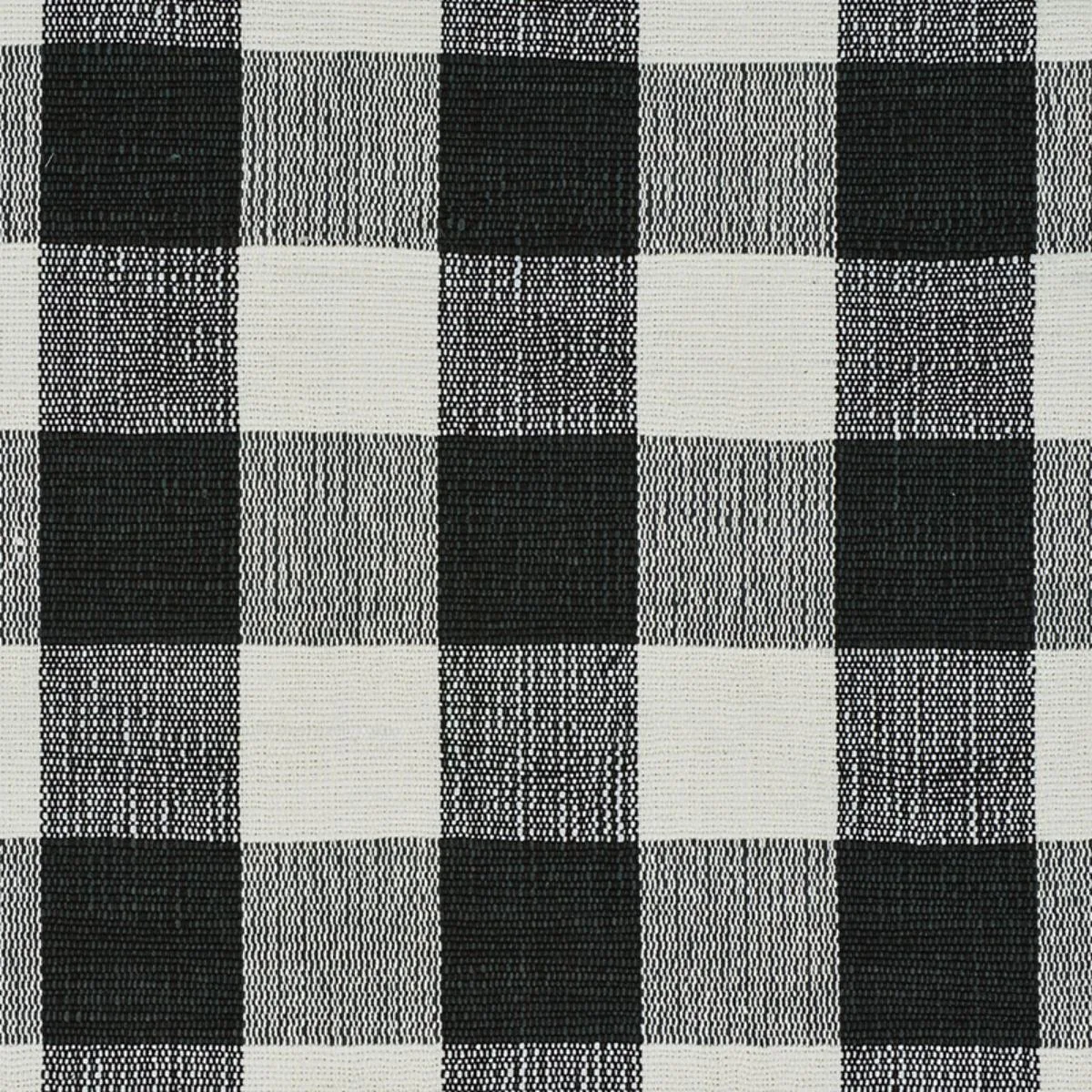 Schumacher 77552 Barnes Performance Check Black fabric swatch