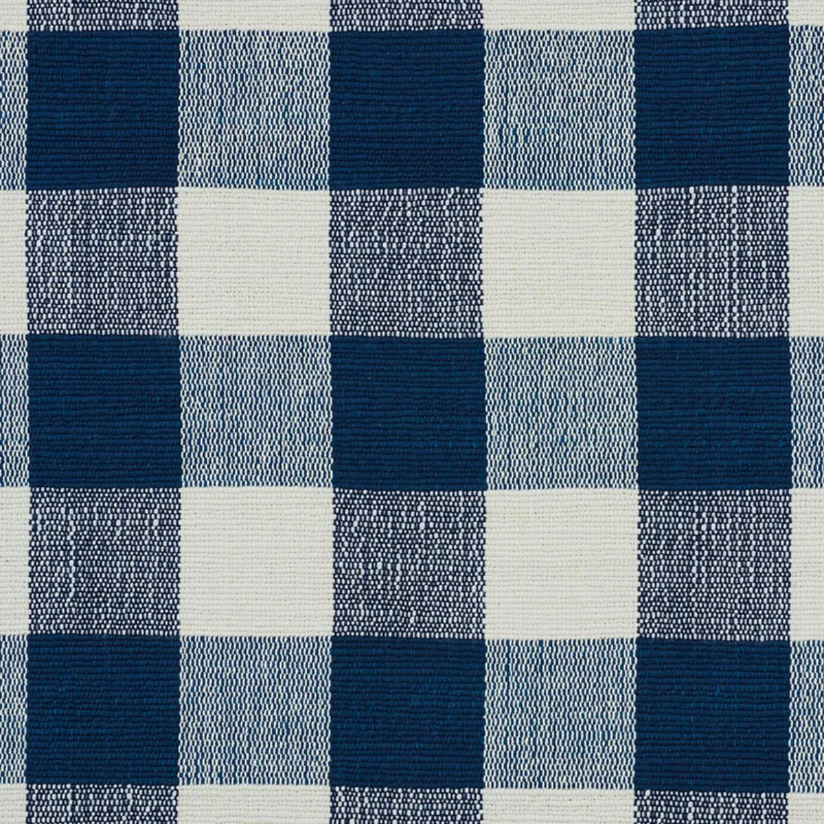 Schumacher 77550 Barnes Performance Check Blue fabric swatch
