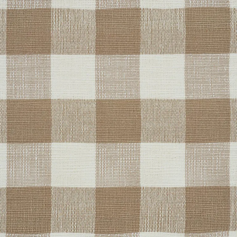 Schumacher 77551 Barnes Performance Check Natural fabric swatch