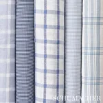 Schumacher 64629 Barnet Cotton Check Sky fabric swatch
