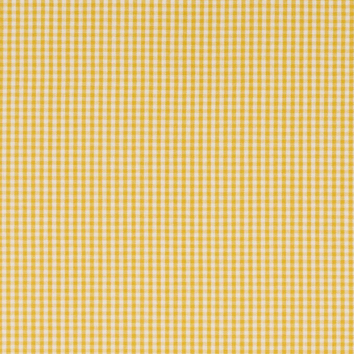 Schumacher 64639 Barnet Cotton Check Yellow fabric swatch