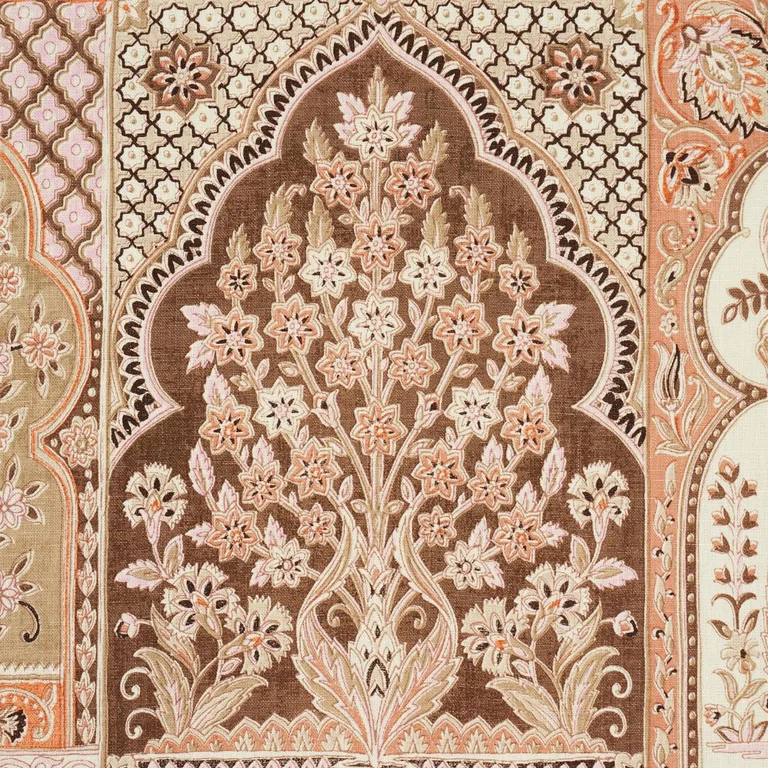 Schumacher 181310 Barra Palace Brown & Spice fabric swatch