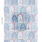 Schumacher 181311 Barra Palace Indigo & Crimson fabric swatch