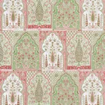 Schumacher 181312 Barra Palace Pink & Green fabric swatch