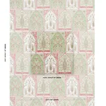 Schumacher 181312 Barra Palace Pink & Green fabric swatch